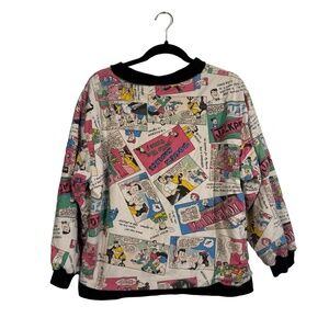 Vintage 1980s Sports Power Femme Reversible Sweatshirt Onesize Comic Strip